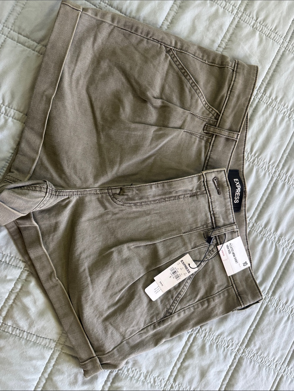 Express Women’s Olive Green High-Rise Jean Shorts